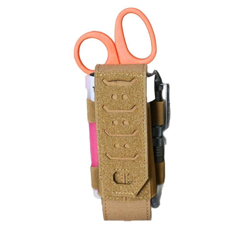 Husă tactic pentru foarfece și buzunar pentru unelte — MOLLE compatibil, nylon camuflat, husă pentru turniquet și lanternă