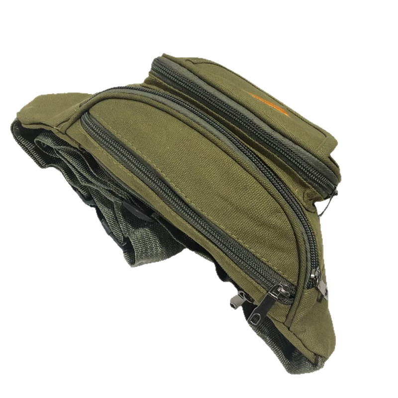 Ανδρική τσάντα μέσης από καμβά, γεωμετρικό σχέδιο, αντοχή στη φθορά, μοντέλο 102, επένδυση από νάιλον