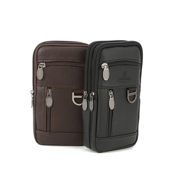 Geantă de talie pentru bărbați din piele, impermeabilă, protecție anti-furt, căptușeală poliester