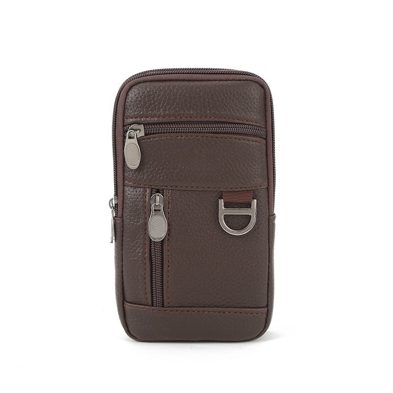 Geantă de talie pentru bărbați din piele, impermeabilă, protecție anti-furt, căptușeală poliester