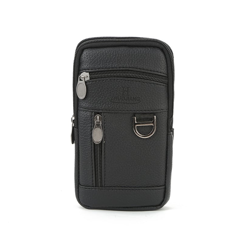 Geantă de talie pentru bărbați din piele, impermeabilă, protecție anti-furt, căptușeală poliester