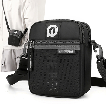 WEPOWER geantă de talie pentru bărbați, impermeabilă, din nylon, căptușeală poliester, model solid