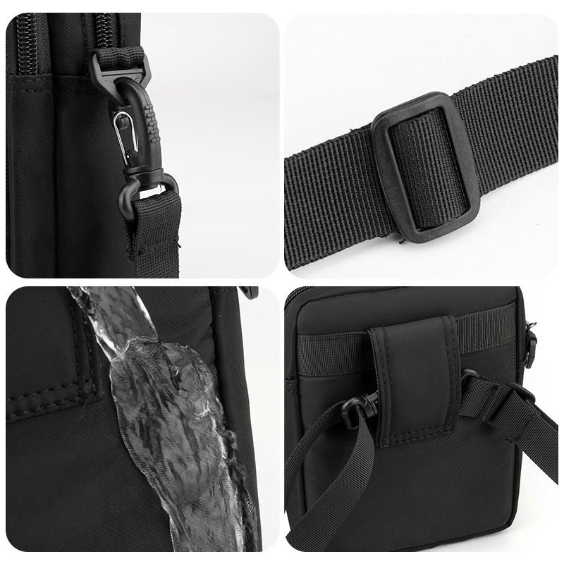 WEPOWER ανδρική τσάντα μέσης για καθημερινή χρήση, αδιάβροχο νάιλον, μονόχρωμο σχέδιο, επένδυση πολυεστέρα