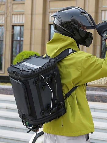 Motorkerékpár hátsó táska, 58L, vízálló oxford anyag, modell 930, esővédő nincs benne