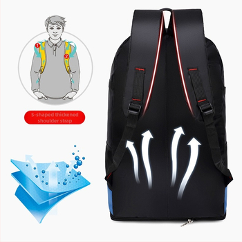Planinarska torba od Oxford platna, vodootporna i proširiva, s jastučicama na ramena, unisex, za aktivnosti na otvorenom, uzorak s slovima, podstava od poliestera