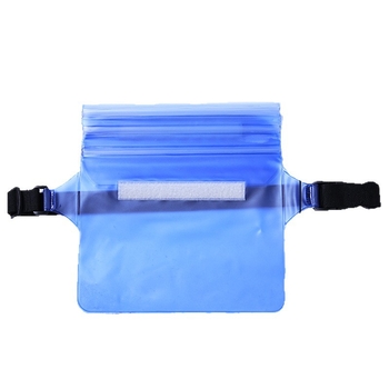 Водоустойчива чанта за телефон за открито — диагонална талия презрамка, затваряне с три уплътнения, прозорец за докосване, PVC