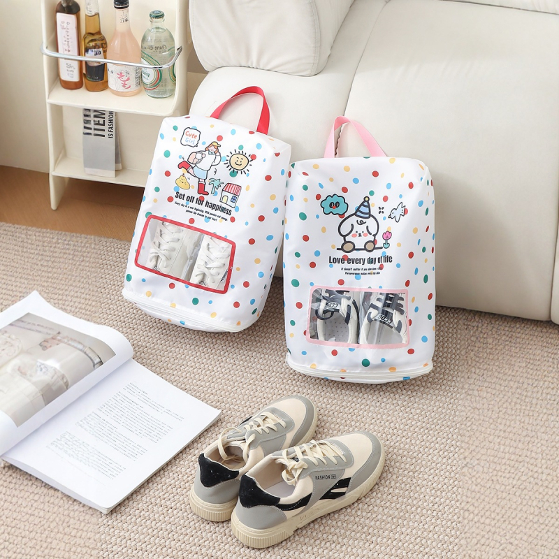 Geantă de depozitare pentru pantofi, transparentă, pentru călătorii, pliabilă, rezistentă la praf și apă, formă cubică (Model Y.k)