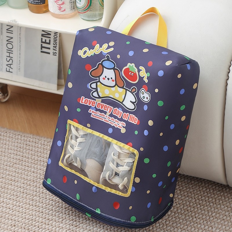 Geantă de depozitare pentru pantofi, transparentă, pentru călătorii, pliabilă, rezistentă la praf și apă, formă cubică (Model Y.k)