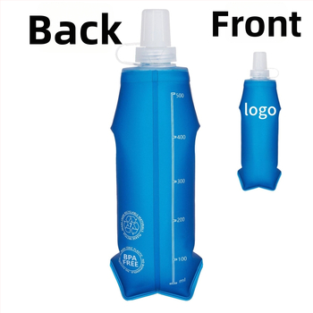 Kültéri összecsukható puha víztartály, szivárgásmentes, PVC/TPU, kapacitás 250ml/500ml, kerékpározáshoz és hegymászáshoz