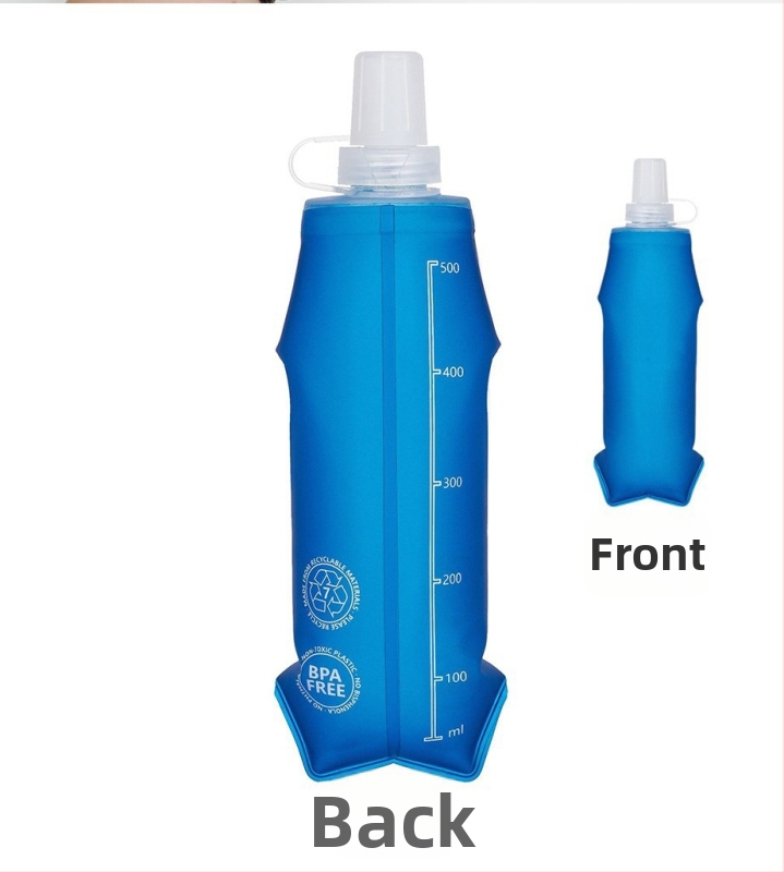 Kültéri összecsukható puha víztartály, szivárgásmentes, PVC/TPU, kapacitás 250ml/500ml, kerékpározáshoz és hegymászáshoz