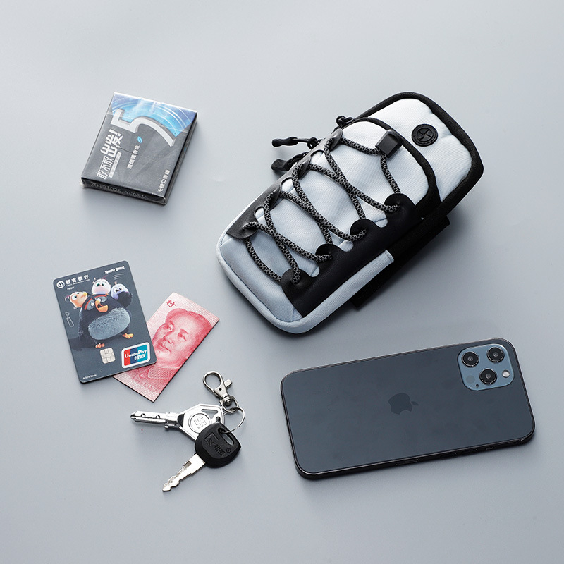 Mobiltelefon-táska karvédővel – Uniszex, szabadidős utazásokhoz, Powermotor, poliészter, cipzár, ovális alak, belső bankjegy-tartó rekesz, bélés poliészter, őszi 2024