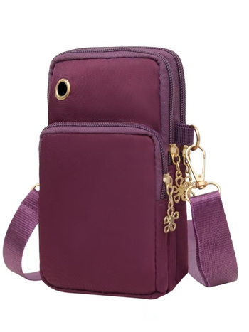 Oxford anyagú mobiltelefon-táska, cipzárral, függőleges négyszögű forma, uniszex, street style