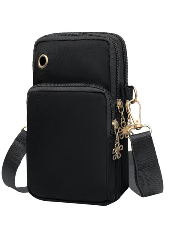 Oxford anyagú mobiltelefon-táska, cipzárral, függőleges négyszögű forma, uniszex, street style