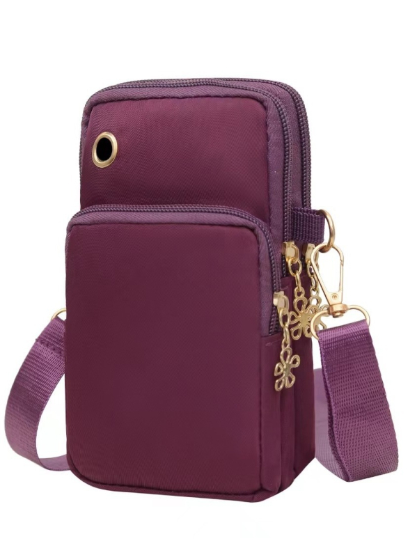 Oxford anyagú mobiltelefon-táska, cipzárral, függőleges négyszögű forma, uniszex, street style