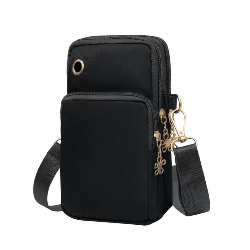 Oxford anyagú mobiltelefon-táska, cipzárral, függőleges négyszögű forma, uniszex, street style