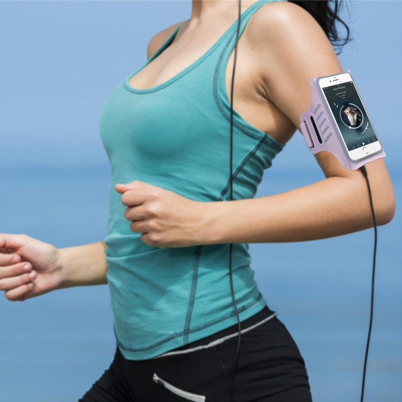 Narukvica za telefon za trčanje i biciklizam - unisex, poliester, s otisnutim logom, za vanjske sportove