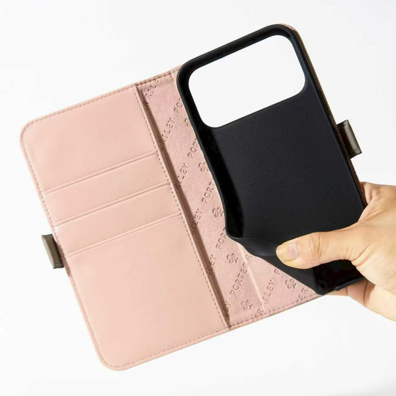 Valódi bőrből készült flip tok iPhone 17 Pro Max-hez, üzleti stílus, teljes lefedettség, anti-drop védelem, olajos élkialakítás