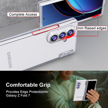 Samsung Galaxy Fold7 védőtok, PP anyag, bőrhatású felület, csúszásmentes, leesés elleni védelem, akril textúra