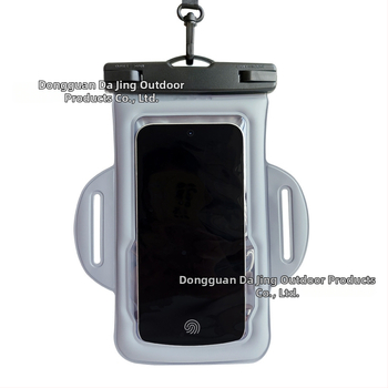 PVC vízálló telefonkarpántos táska – kültéri stílus, logó személyre szabható, univerzális illeszkedés minden korosztály számára, ideális merüléshez, túrázáshoz és horgászathoz