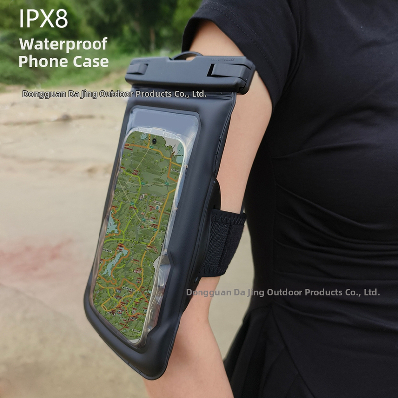 PVC vízálló telefonkarpántos táska – kültéri stílus, logó személyre szabható, univerzális illeszkedés minden korosztály számára, ideális merüléshez, túrázáshoz és horgászathoz