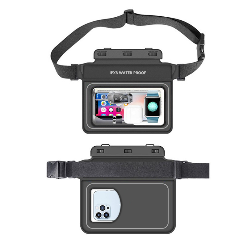 Kültéri vízálló deréktáska — Sponge PVC ABS anyag, csíkos minta, keleti stílus