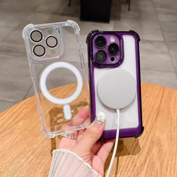 Silikonsko zaštitno kućište za iPhone 14 Pro Max s elektroplatiranim završetkom, minimalističkog stila, otporno na udarce, rasipanje topline, otporan na otiske prstiju, magnetsko pričvršćivanje