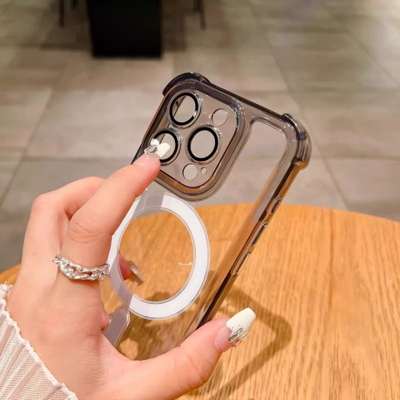 Silikonsko zaštitno kućište za iPhone 14 Pro Max s elektroplatiranim završetkom, minimalističkog stila, otporno na udarce, rasipanje topline, otporan na otiske prstiju, magnetsko pričvršćivanje