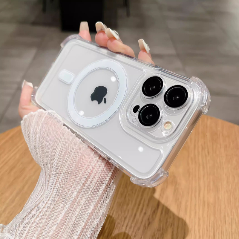 Silikonsko zaštitno kućište za iPhone 14 Pro Max s elektroplatiranim završetkom, minimalističkog stila, otporno na udarce, rasipanje topline, otporan na otiske prstiju, magnetsko pričvršćivanje