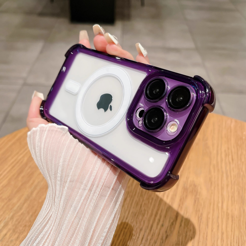 Silikonsko zaštitno kućište za iPhone 14 Pro Max s elektroplatiranim završetkom, minimalističkog stila, otporno na udarce, rasipanje topline, otporan na otiske prstiju, magnetsko pričvršćivanje