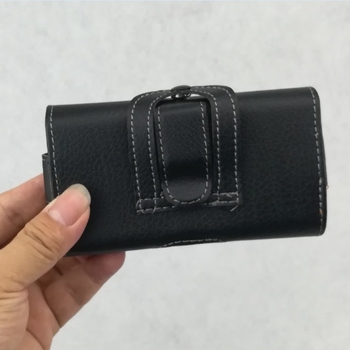 Telefonu somiņa jostai ar klipu, klamshell dizains, biznesa stils, sintētiskā āda, mehāniska apstrāde