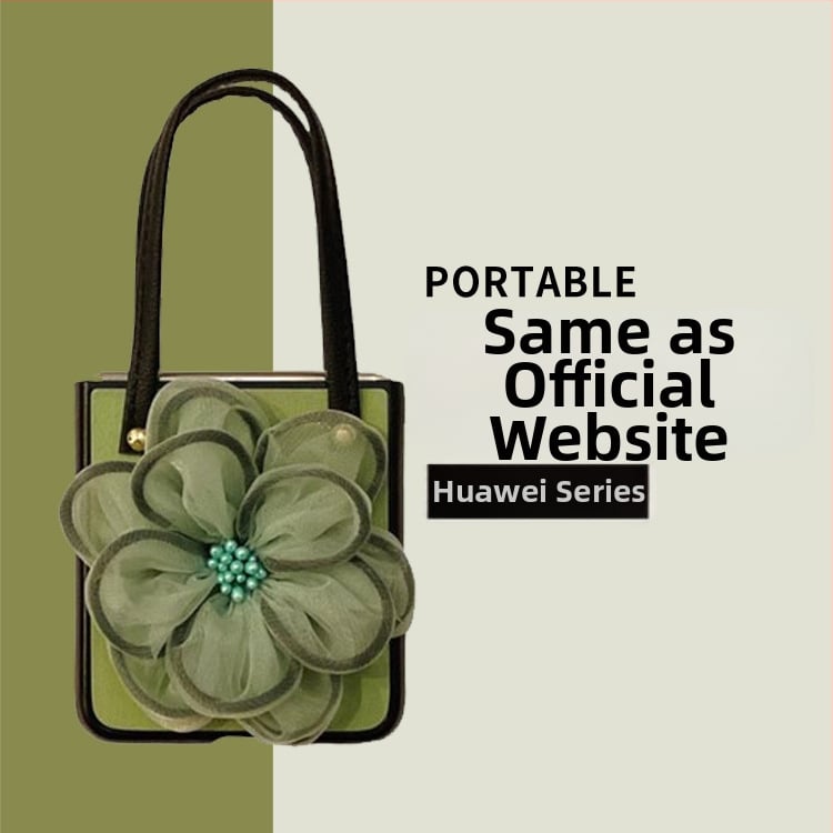Ochranné puzdro s preklápacím viečkom pre Huawei Pocket2 a P50 Pocket, zelené, umelej kože, Chanel-inšpirovaný dizajn