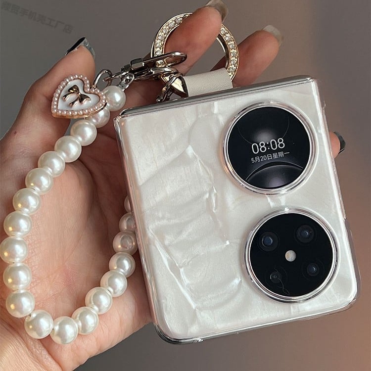 Huawei Pocket2 / P50 Pocket / NovaFlip Flip futrola - umjetna koža, perljiva uložak, prilagodljiva, protivklizna, otporna na habanje, otporna na otiske prstiju