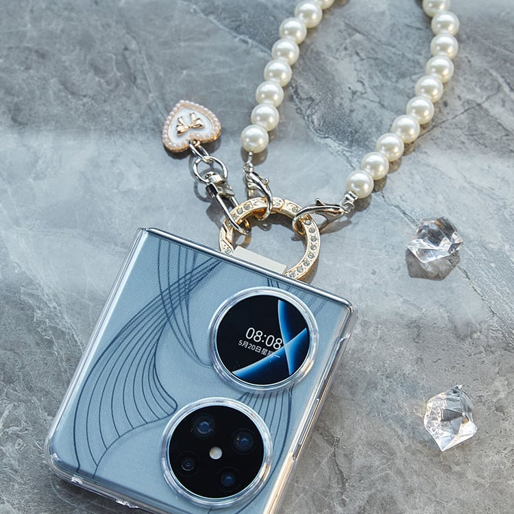 Huawei Pocket2 / P50 Pocket / NovaFlip Flip futrola - umjetna koža, perljiva uložak, prilagodljiva, protivklizna, otporna na habanje, otporna na otiske prstiju