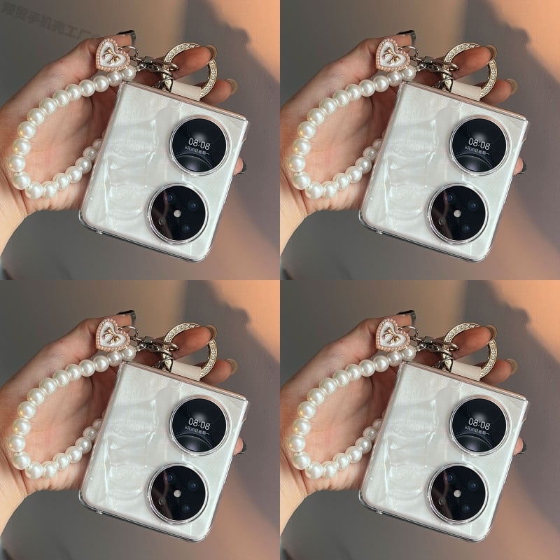 Huawei Pocket2 / P50 Pocket / NovaFlip Flip futrola - umjetna koža, perljiva uložak, prilagodljiva, protivklizna, otporna na habanje, otporna na otiske prstiju