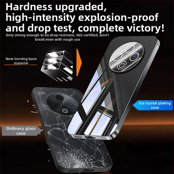 VIVO tālruņa korpuss ar objektīva aizsardzību, elektroplatinēts spoguļa dizains, PC materiāls, pretslīdīgs, putekļu izturība, izturīgs pret kritieniem