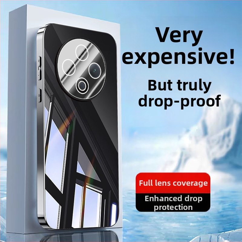 VIVO tālruņa korpuss ar objektīva aizsardzību, elektroplatinēts spoguļa dizains, PC materiāls, pretslīdīgs, putekļu izturība, izturīgs pret kritieniem