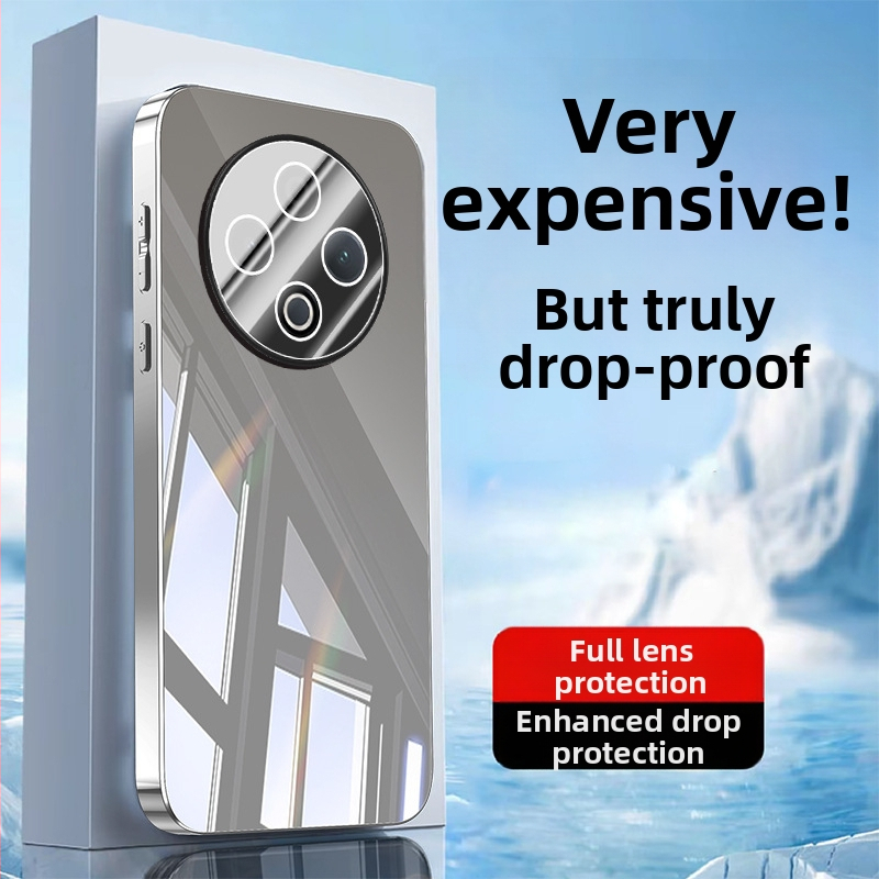 VIVO tālruņa korpuss ar objektīva aizsardzību, elektroplatinēts spoguļa dizains, PC materiāls, pretslīdīgs, putekļu izturība, izturīgs pret kritieniem