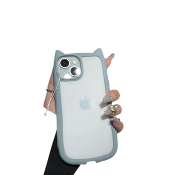 Stereový kryt na iPhone so mačacími ušami, priehľadný, proti pádu, vyhotovený horúcim lisovaním, prispôsobiteľný, kompatibilný s iPhone 8, 11, 12, 13, 14