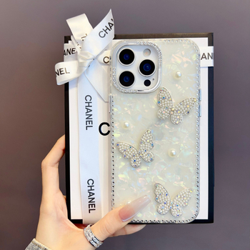 TPU védőtok iPhone 16 Pro-hoz 3D masnival és kagyló mintázattal