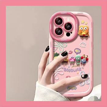 iPhone 14 Pro Max TPU tok – puha tok, SpongeBob karikatúra dizájn, DIY testreszabás, ütésvédelmi, spray felület