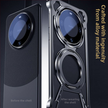 Kétfunkciós fém tok Huawei Mate60, Mate60 Pro és Mate60 Pro+ számára, 360°-os forgó állvánnyal és mágneses burkolattal