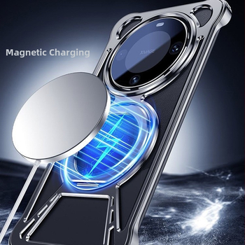 Kétfunkciós fém tok Huawei Mate60, Mate60 Pro és Mate60 Pro+ számára, 360°-os forgó állvánnyal és mágneses burkolattal