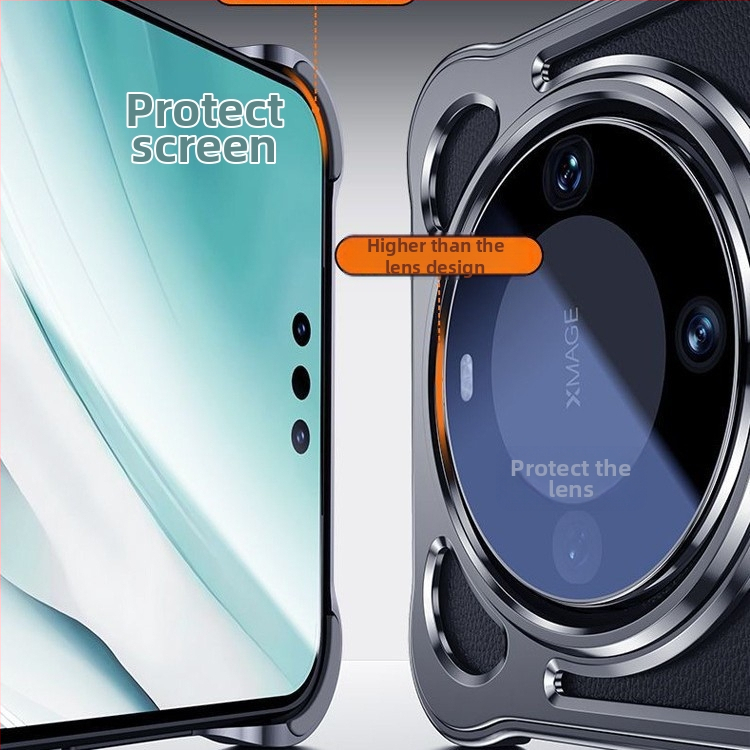 Kétfunkciós fém tok Huawei Mate60, Mate60 Pro és Mate60 Pro+ számára, 360°-os forgó állvánnyal és mágneses burkolattal