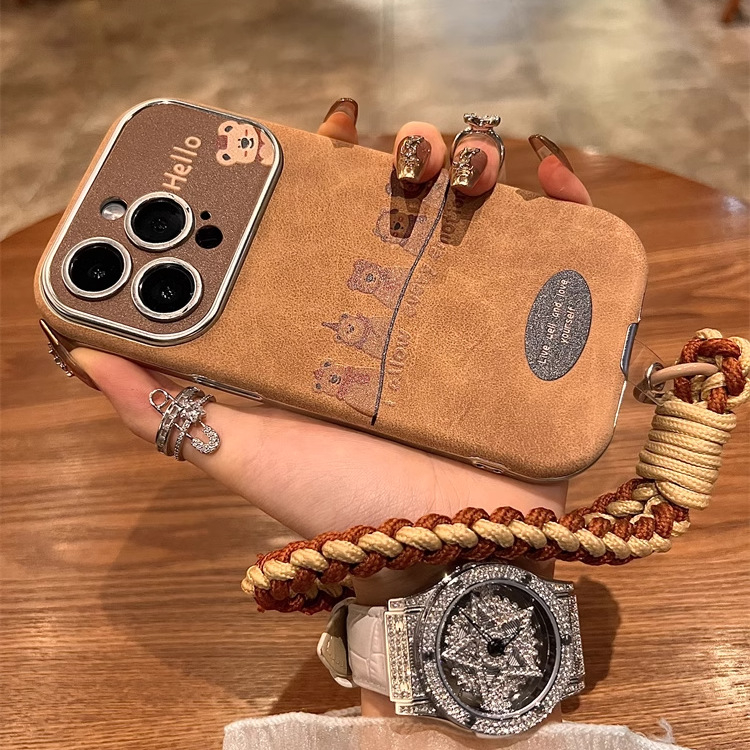 TPU védőtok iPhone 14 Pro / 14 Pro Max számára — zuhanás elleni védelem, kreatív mackó dizájn