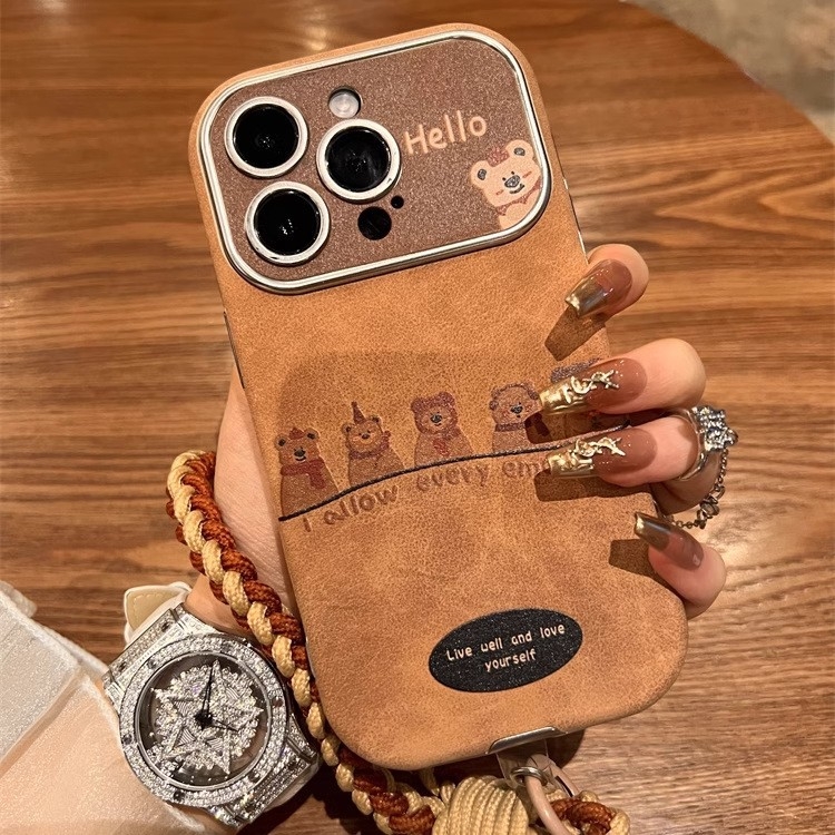 TPU védőtok iPhone 14 Pro / 14 Pro Max számára — zuhanás elleni védelem, kreatív mackó dizájn