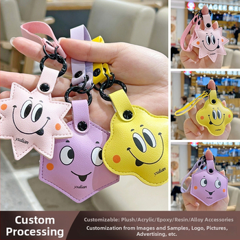 Кожен ключодържател с панделка, сладък стил, подходящ за двойки и студенти