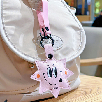 Кожен ключодържател с панделка, сладък стил, подходящ за двойки и студенти