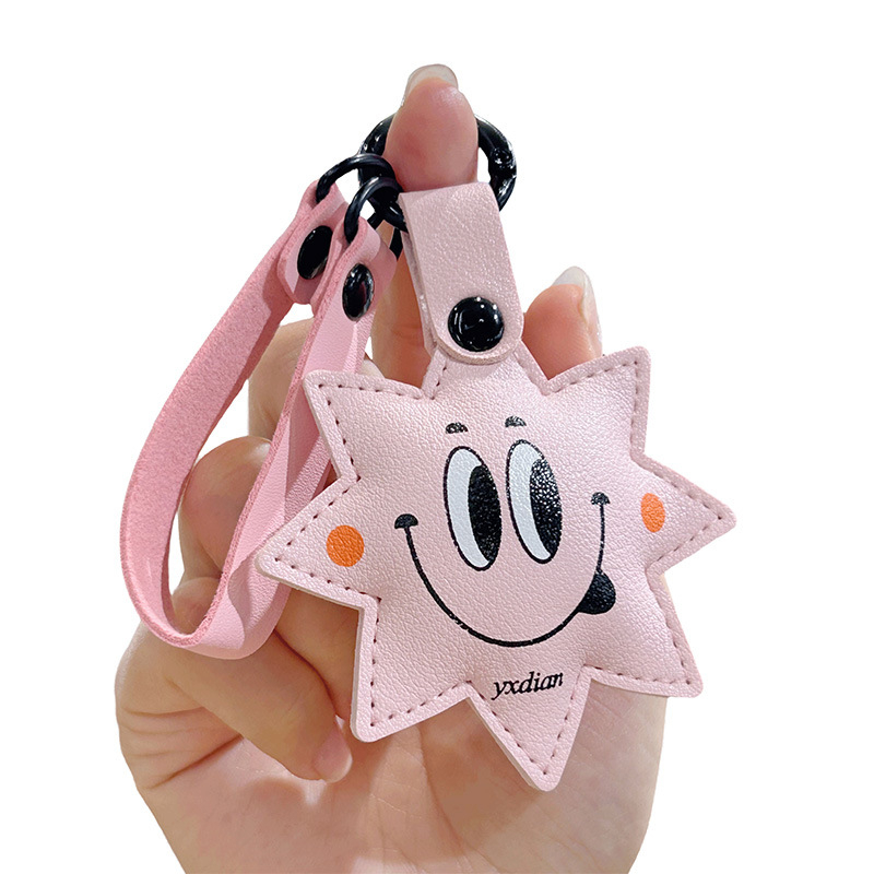 Кожен ключодържател с панделка, сладък стил, подходящ за двойки и студенти