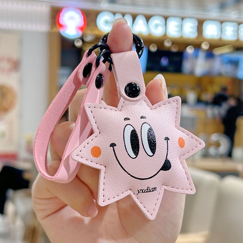 Кожен ключодържател с панделка, сладък стил, подходящ за двойки и студенти