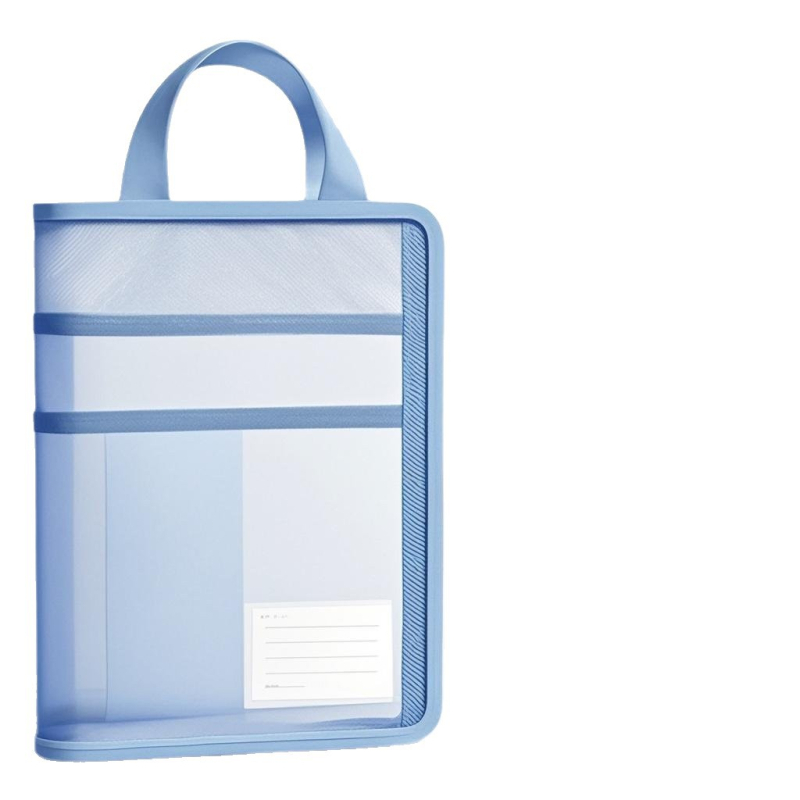 Τσάντα αρχείων ταξινόμησης με παχυνόμενο σχεδιασμό, σε σχήμα L, φερμουάρ, υλικό γάζα, μάρκα February early feather